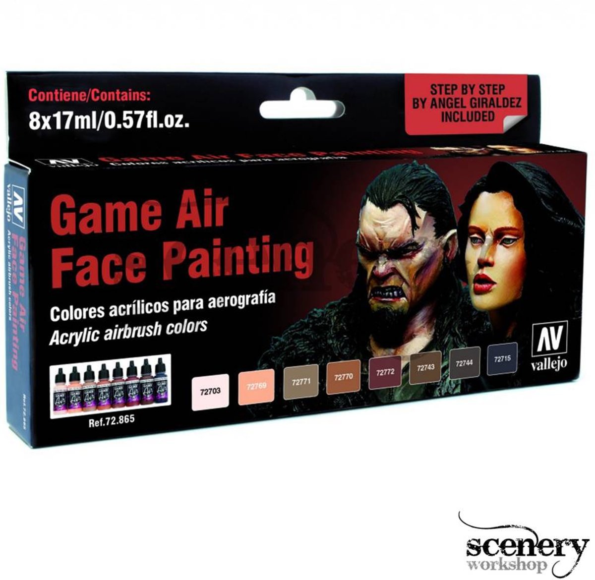 Game Air Face Painting - 8 kleuren - 17ml - 72865