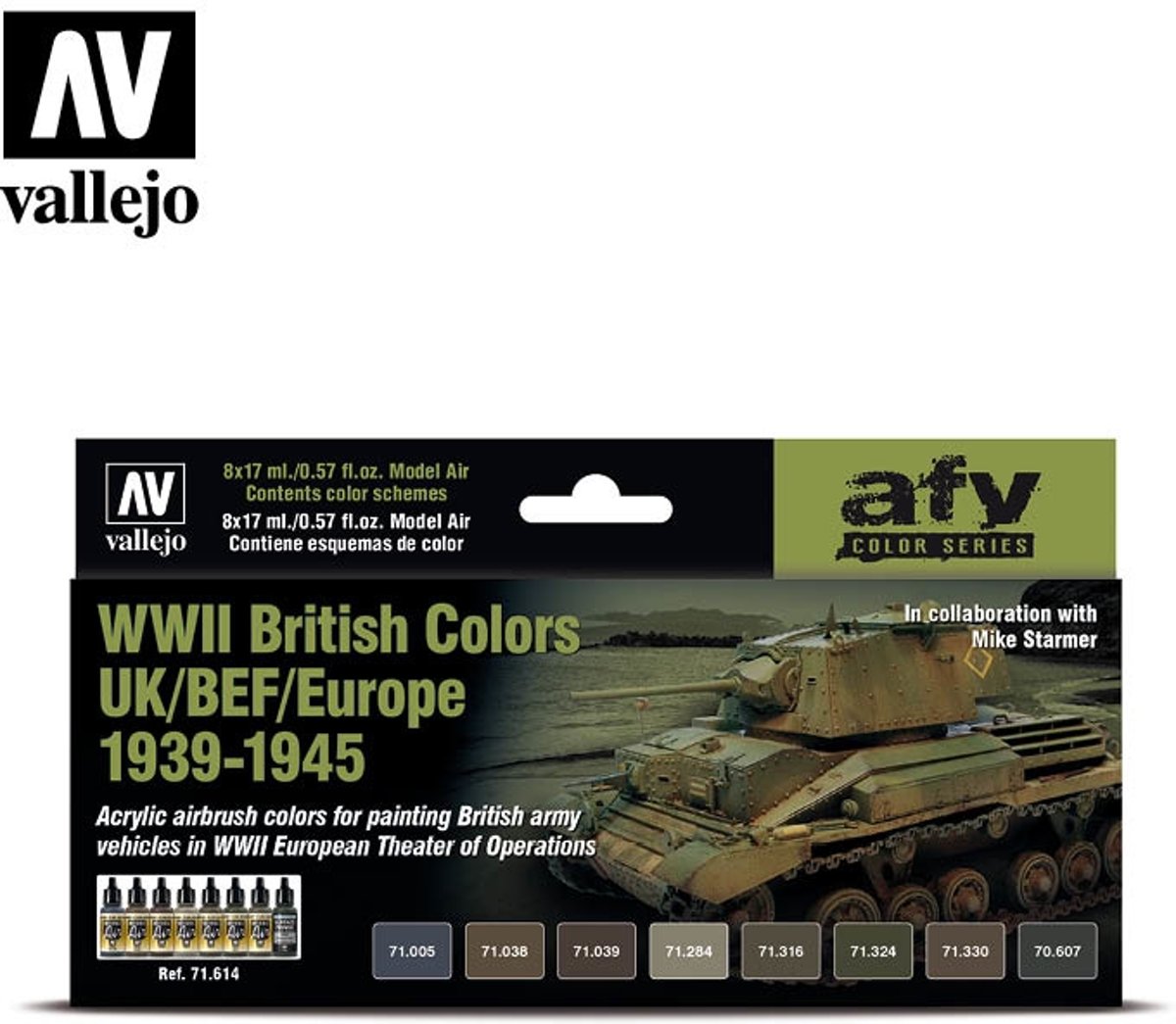 Model Air AFV Series WWII British Colors UK/BEF/Europe 1939-1945 - 8 kleuren - 17ml - 71614