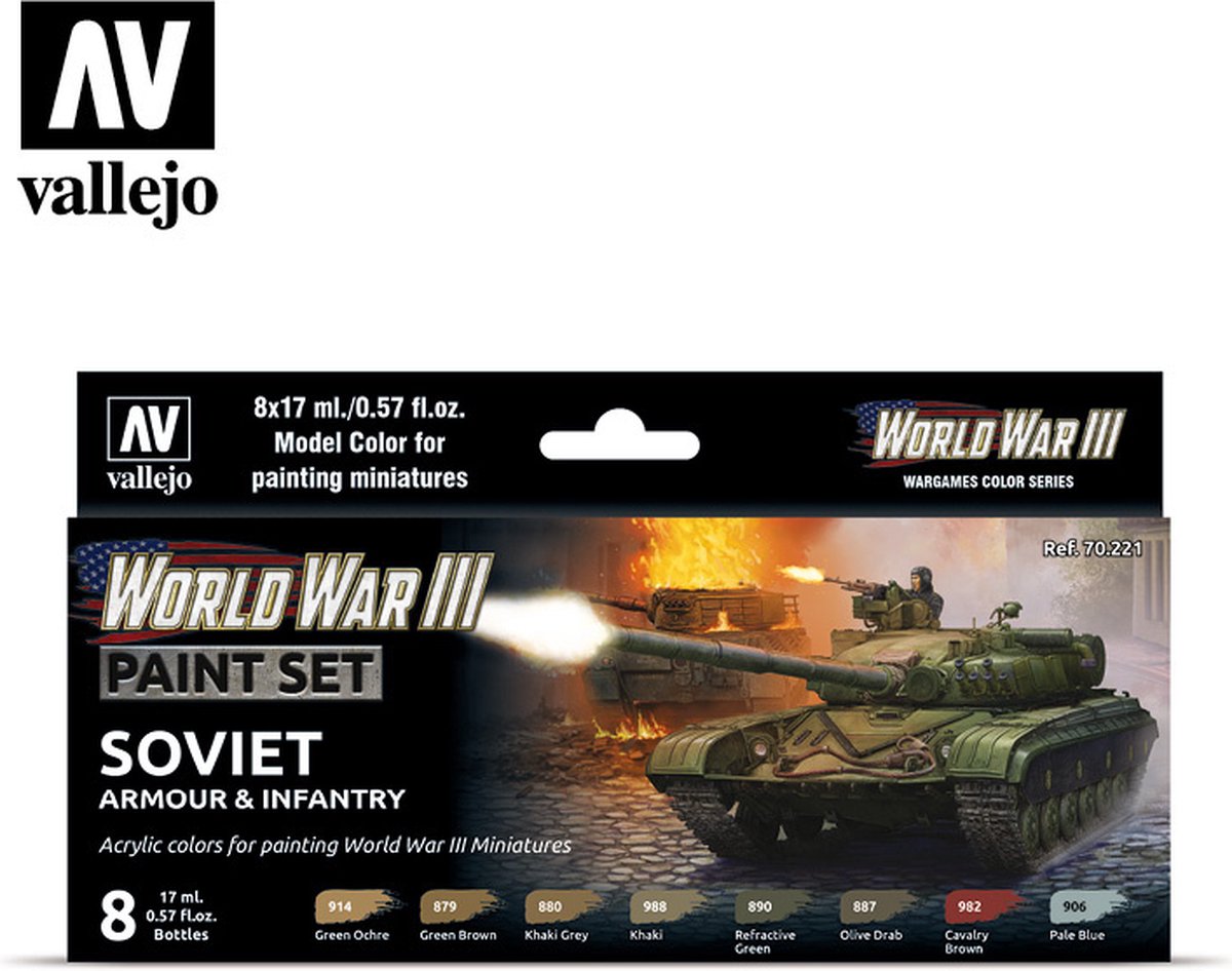 Model Color - WWIII Soviet Armour & Infantry Set - Vallejo - VAL-70221