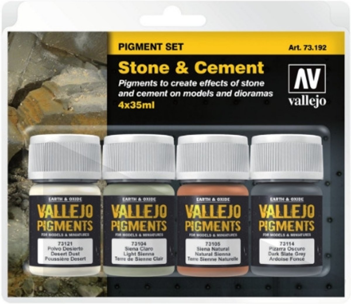 Pigment Set Stone & Cement - 4 kleuren - 35ml - 73192