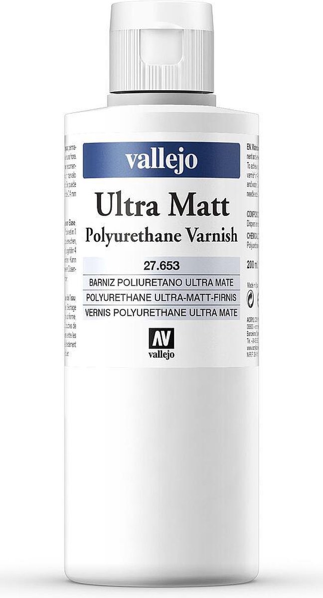 Vallejo 27653 Ultra Matt Polyurethane Varnish - 200ml Verf flesje