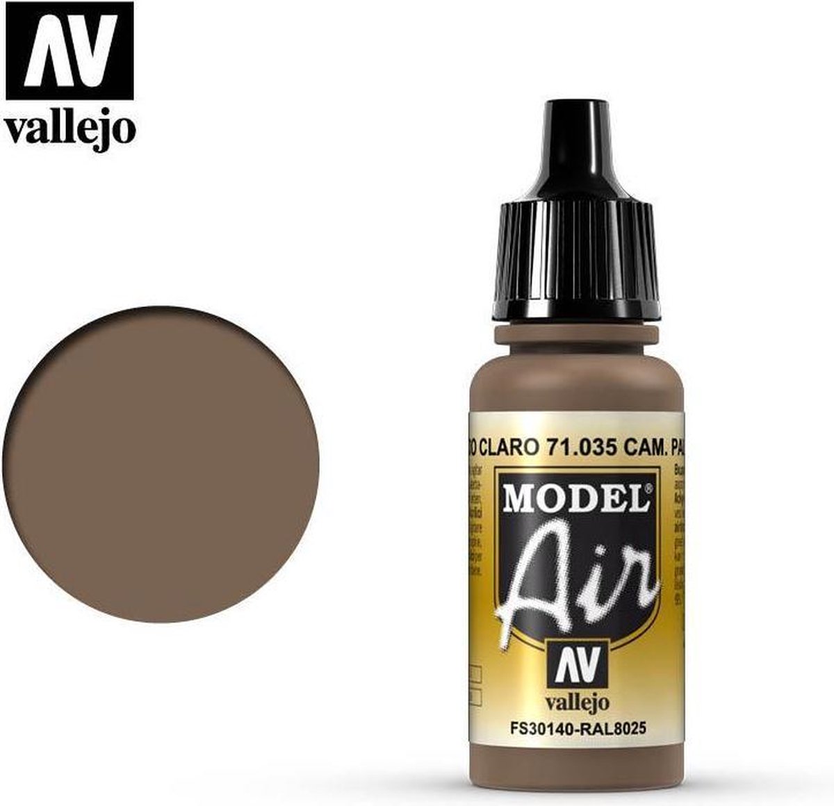 Vallejo 71035 Model Air Camouflage Pale Brown - Acryl Verf flesje