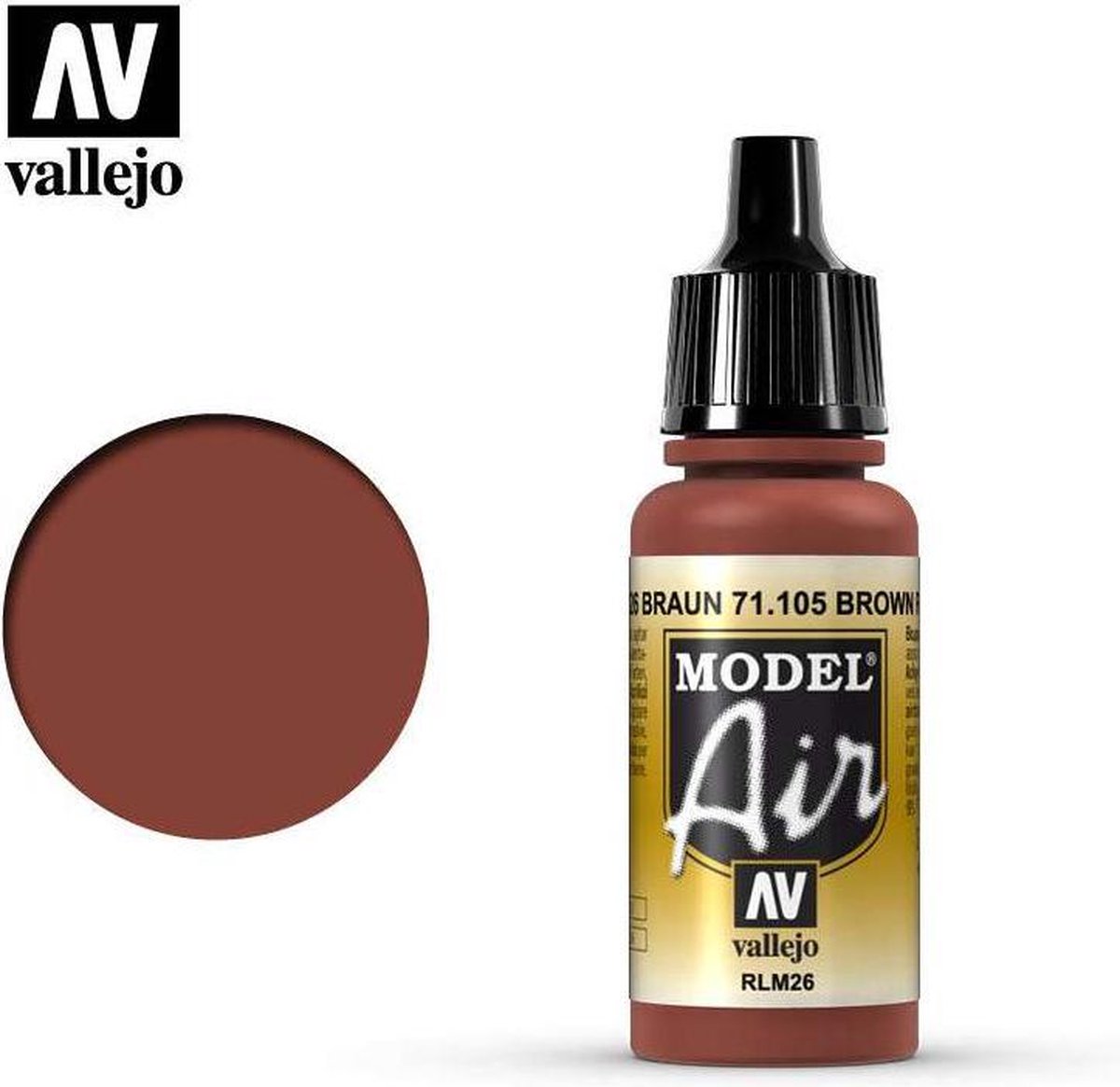 Vallejo 71105 Model Air Brown RLM 26 - Acryl Verf flesje