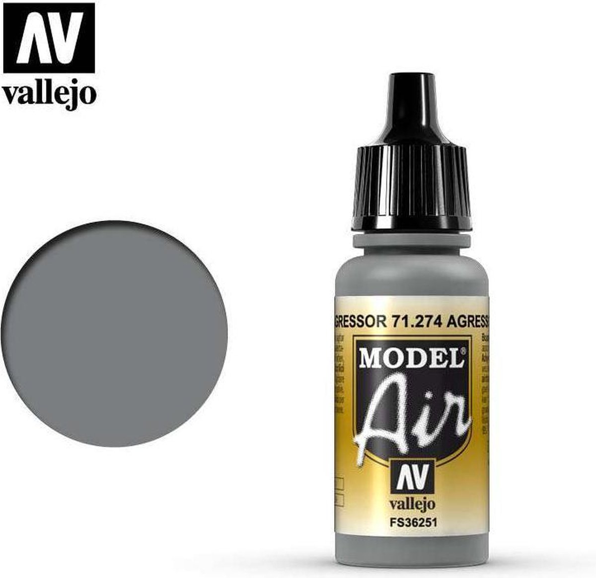 Vallejo 71274 Model Air Agressor Gray - Acryl Verf flesje