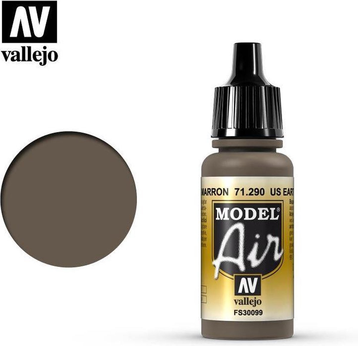 Vallejo 71290 Model Air US Earth Brown -Acryl Verf flesje