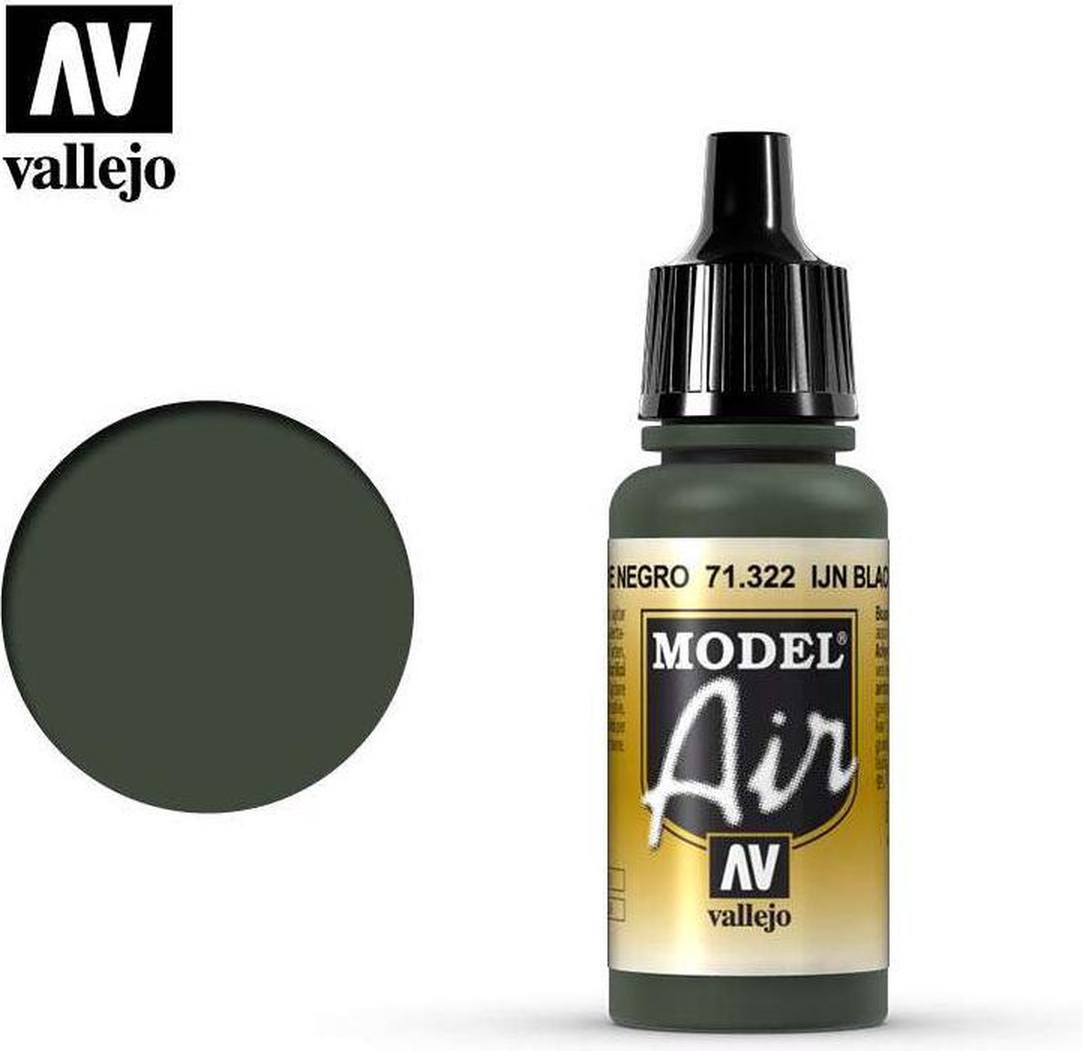 Vallejo 71322 Model Air Ijn Black Green - Acryl  Verf flesje