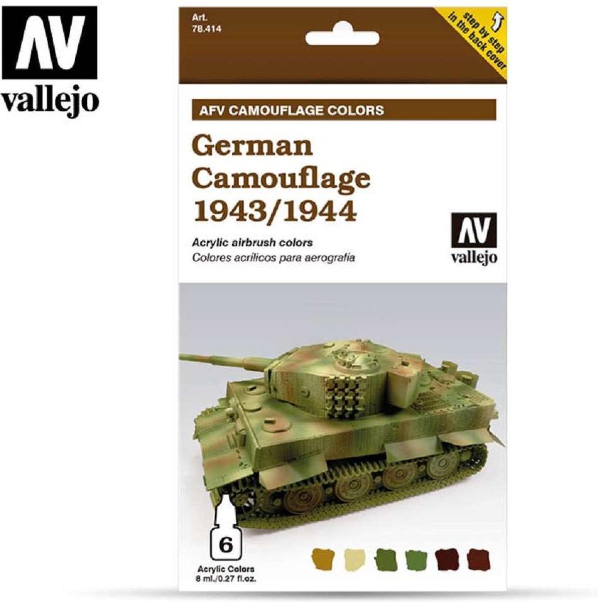 Vallejo 78414 German Camouflage 1943/1944 - Acryl set Verf set