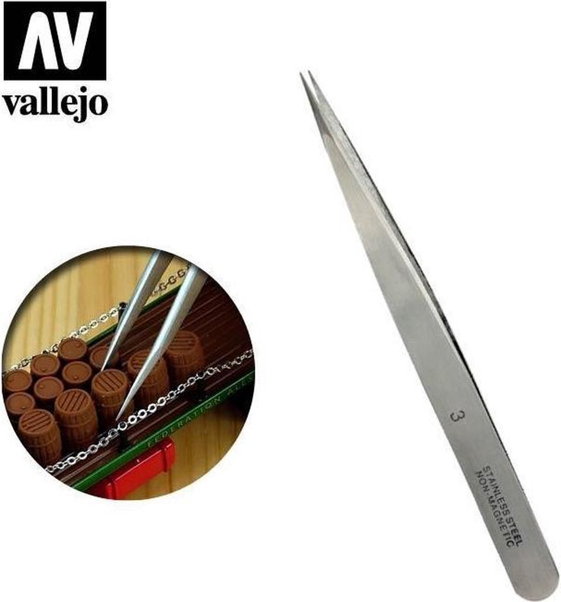 Vallejo Tool - 3 Stainless steel tweezers