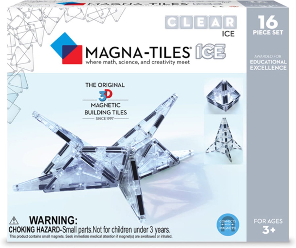 Magna-Tiles® Clear Ice - Speelgoed set van 16 magnetische tegels