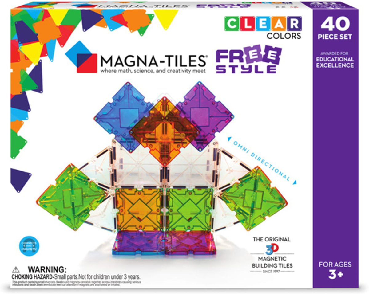 Magna-Tiles® Freestyle - Set van 40 magnetische tegels