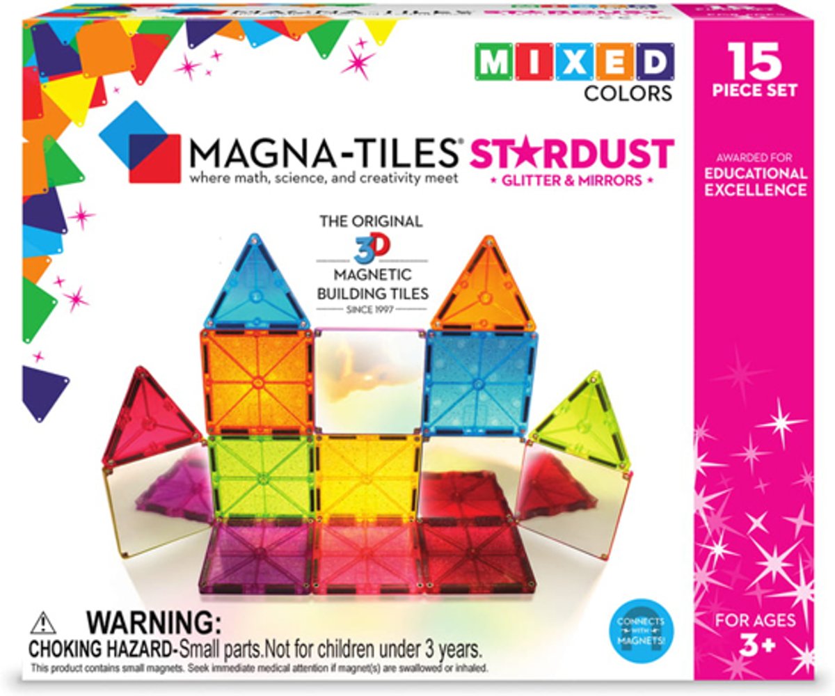 Magna-Tiles® Stardust - Set van 15 magnetische tegels