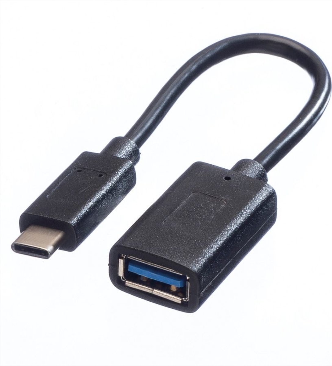 Value 11999030 0.15m USB C USB A Mannelijk Vrouwelijk Zwart USB-kabel