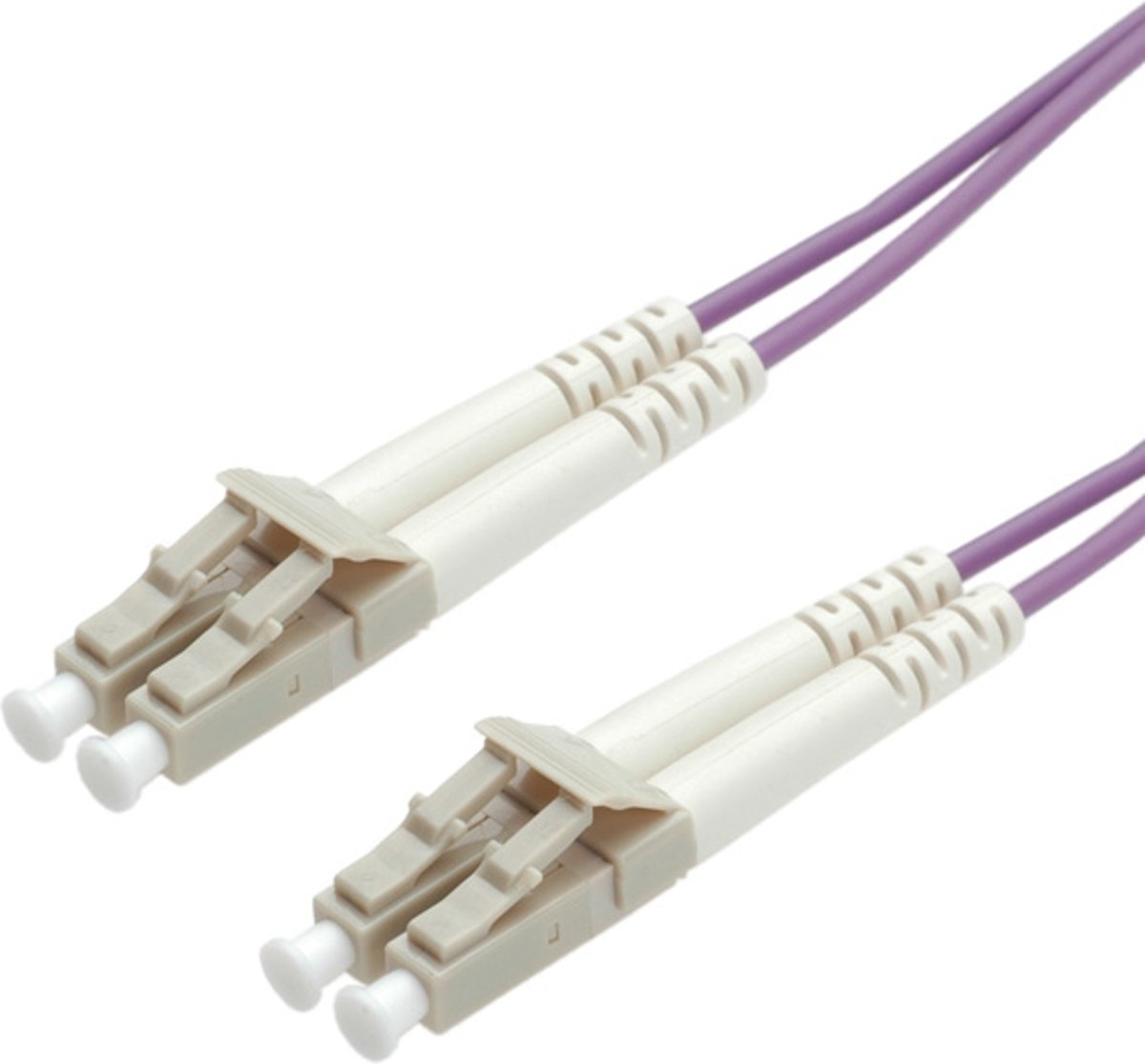 Value Fibre Optic Jumper Cable, 50/125 µm, LC/LC, OM4, purple 0.5 m