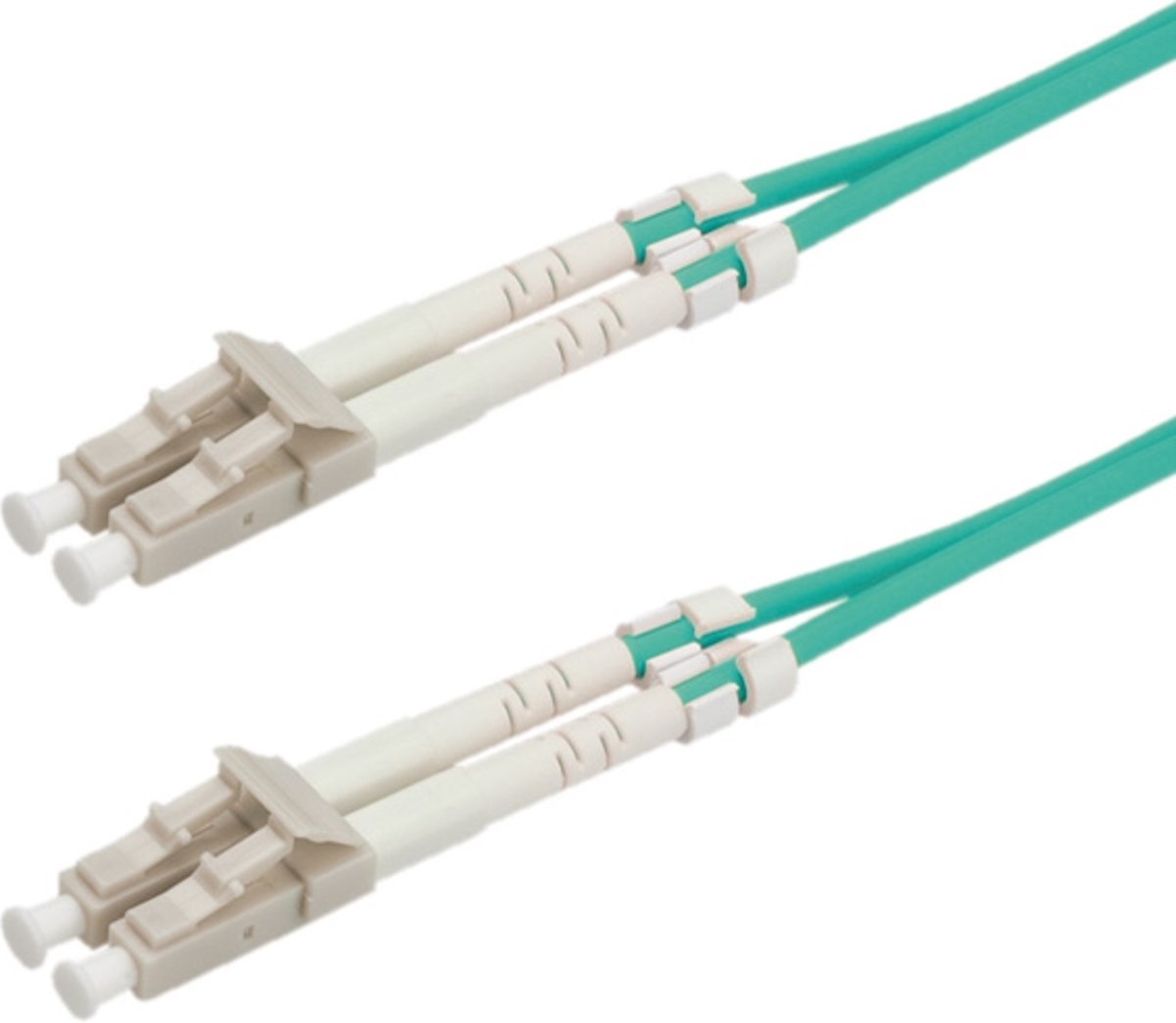 Value Fibre Optic Jumper Cable, 50/125µm, LC/LC, OM3, turquoise 10 m