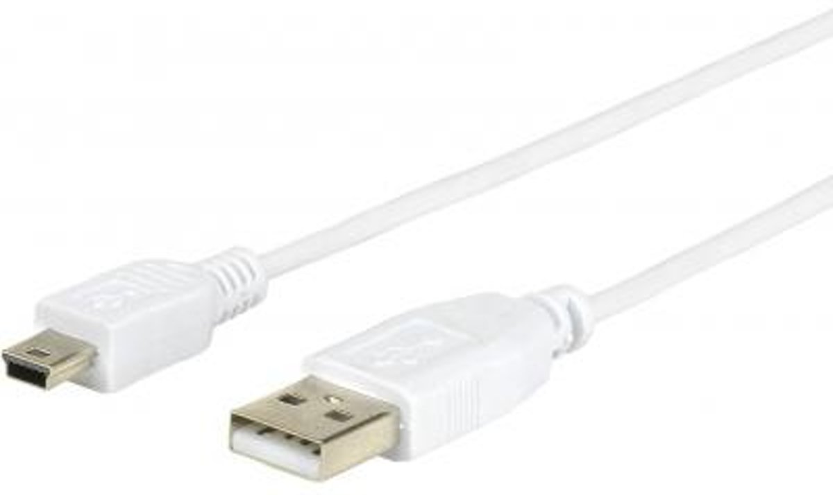 Value USB naar mini-USB kabel, 0.8m wit