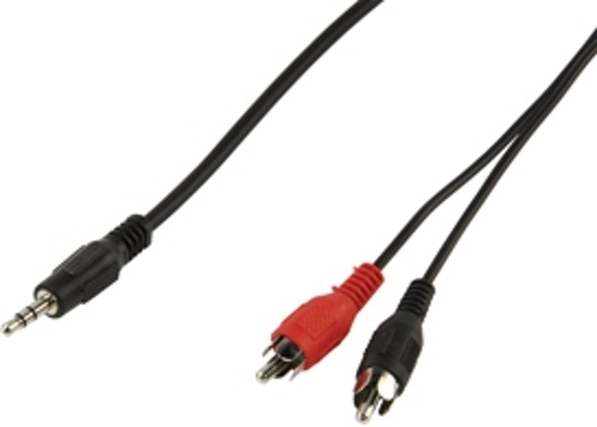 3.5 MM stereo plug naar 2 RCA pluggen, 1.5 m.