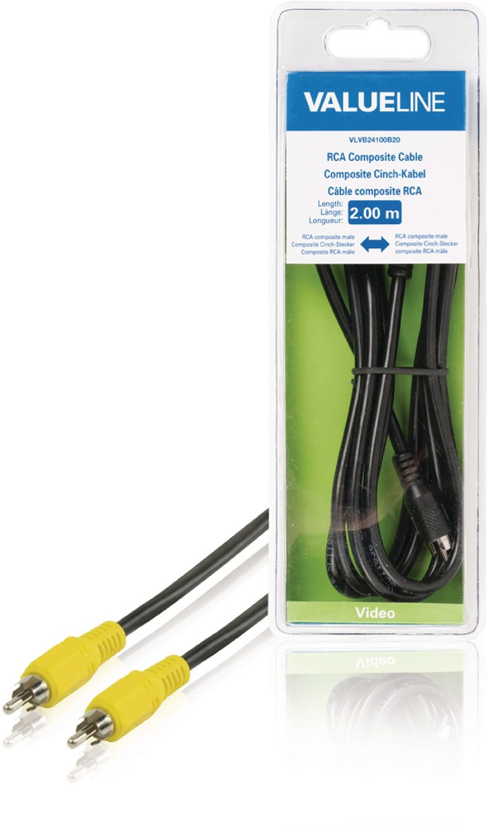 Composite Video Cable RCA Male - RCA Male 2.00 m Black