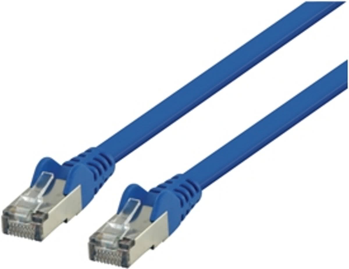 FTP CAT6 platte netwerkkabel 10,0 m blauw