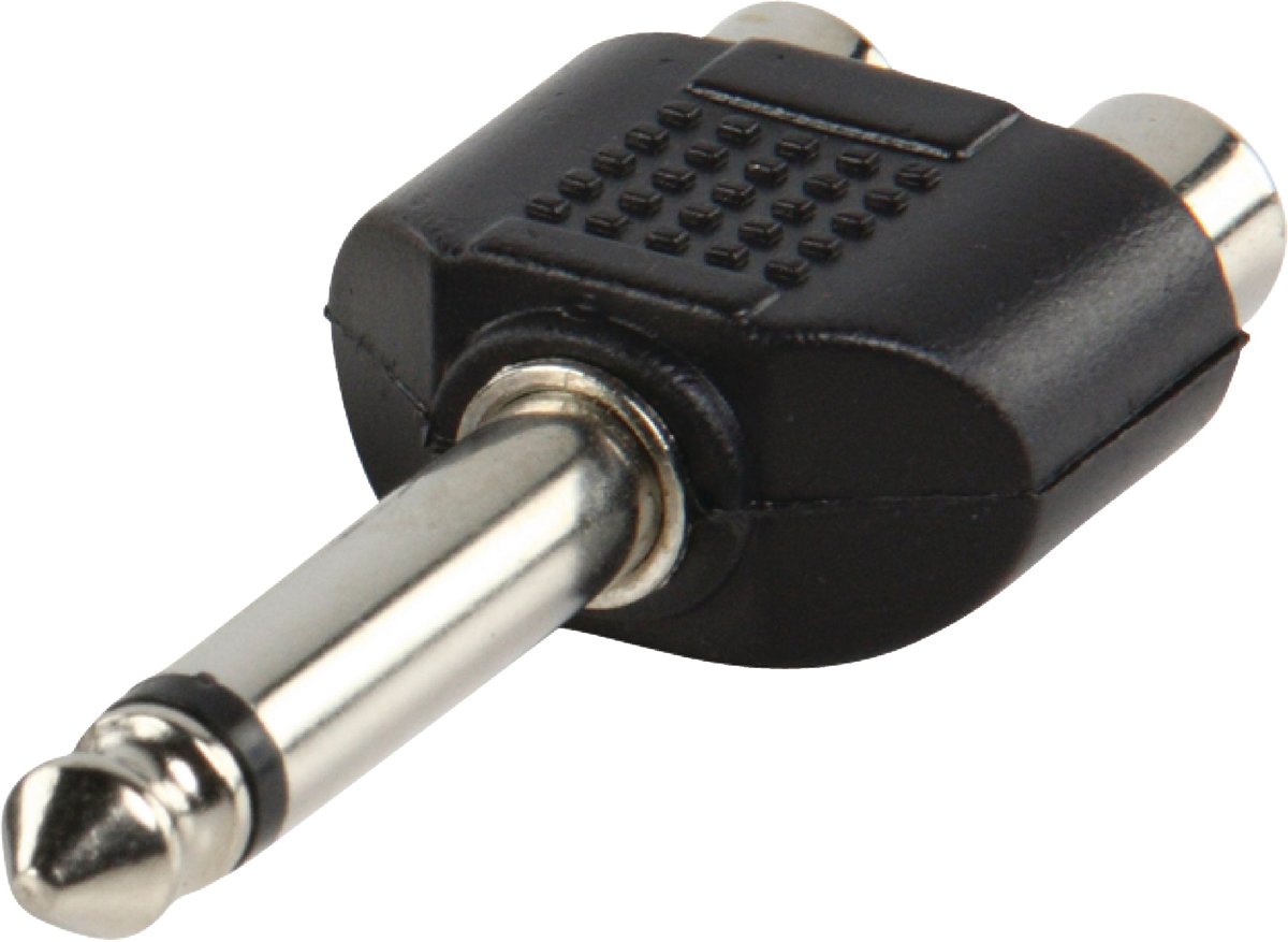 InLine 99339 kabeladapter/verloopstukje 6.3mm 2xCinch Zwart