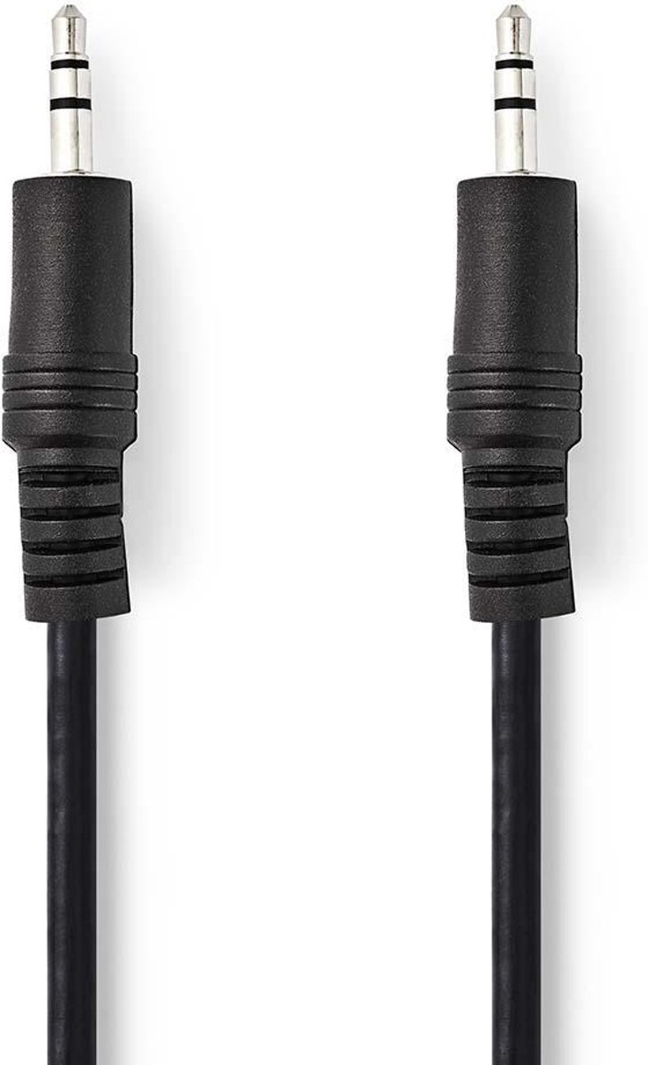 Nedis audio aux kabel 0.5 meter 3.5mm jack zwart