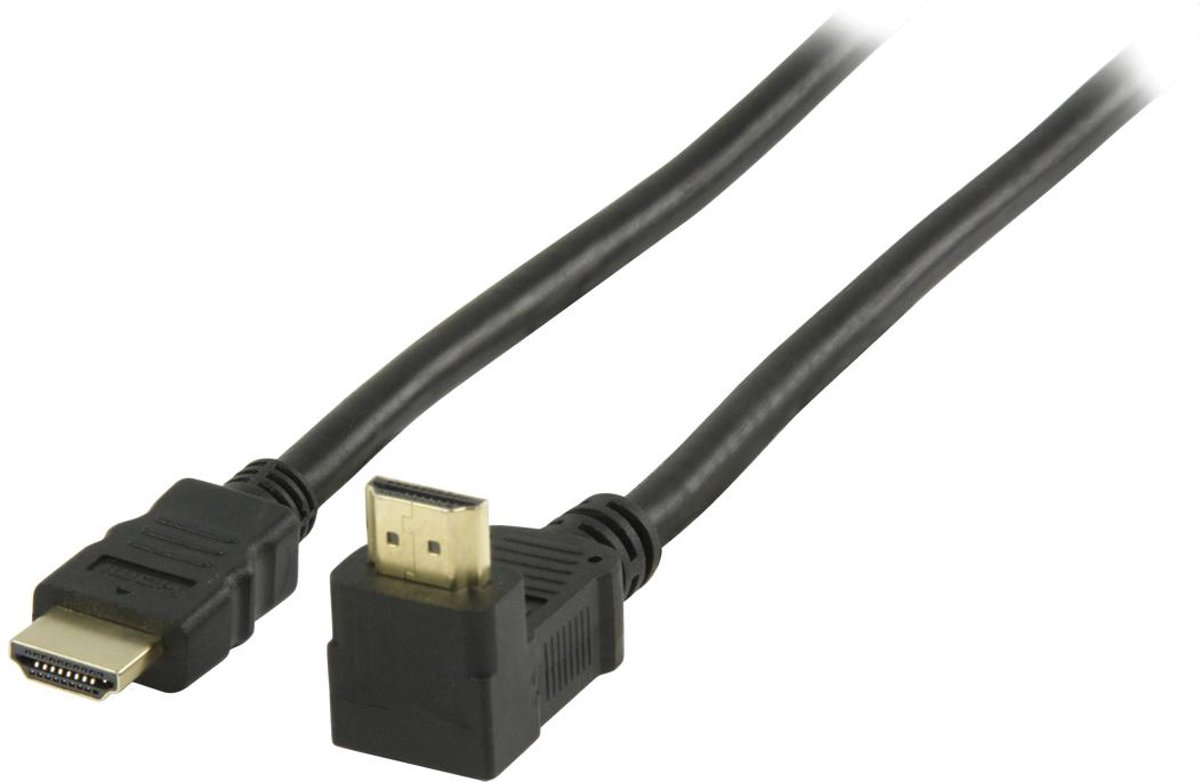 Valueline, High Speed HDMI Kabel met Ethernet HDMI connector - HDMI connector 270° gehoekt 10m (Zwart)