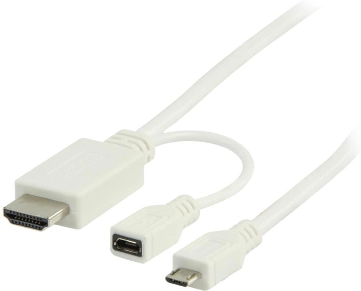 Valueline - 1.3 HDMI naar Micro USB - 1 m - Wit