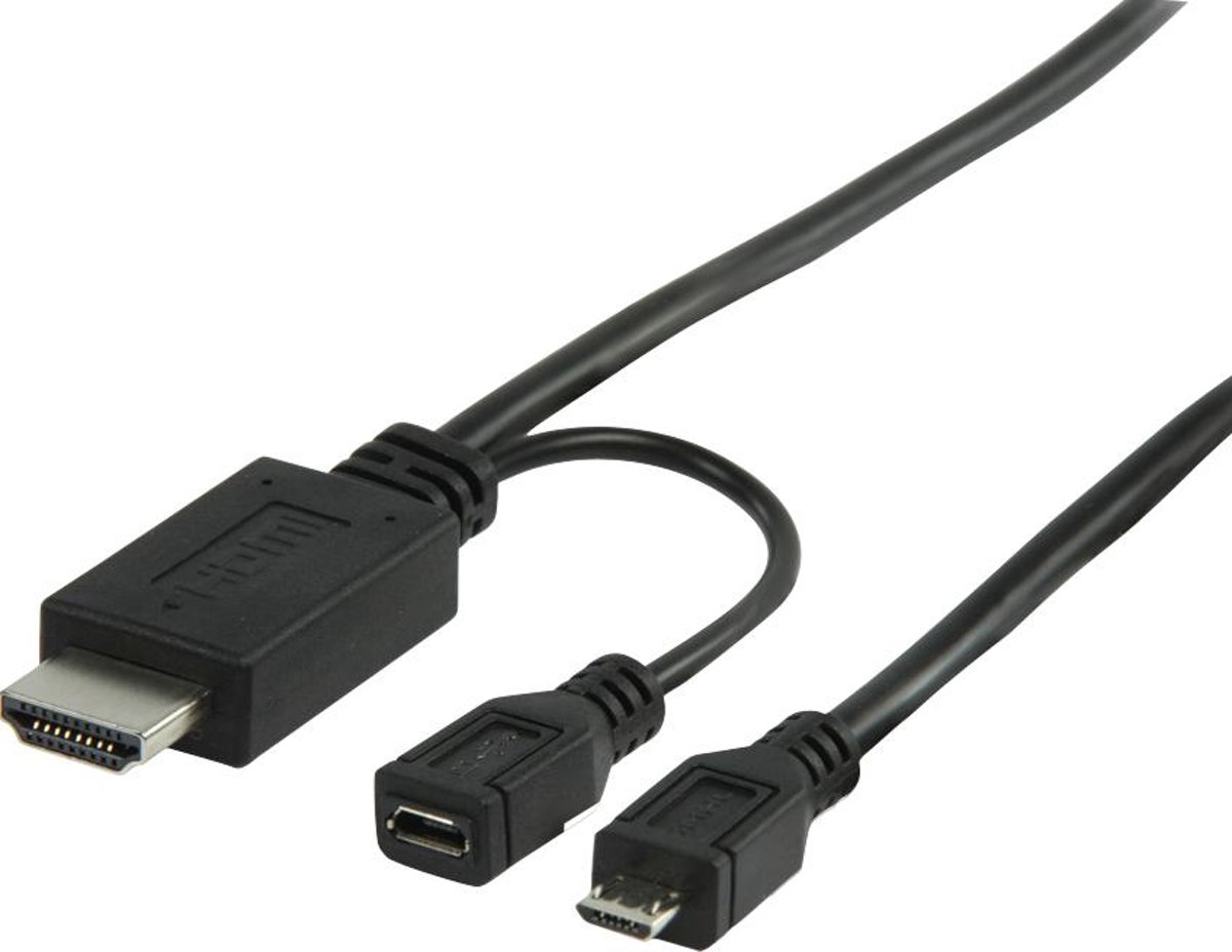 Valueline - 1.3 HDMI naar  Micro USB  - 1 m - Zwart