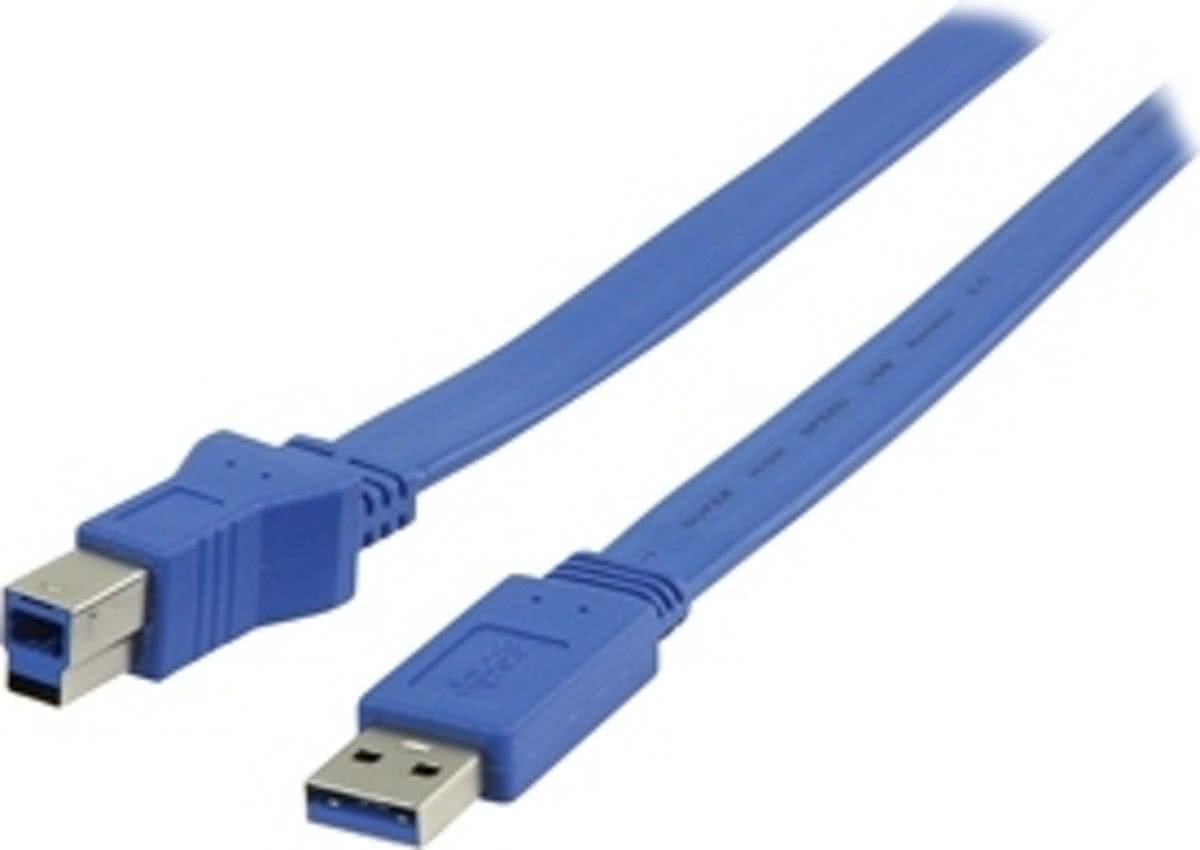 Valueline 3m, USB 3.0, USB A - B 3m USB A USB B Mannelijk Mannelijk Blauw USB-kabel