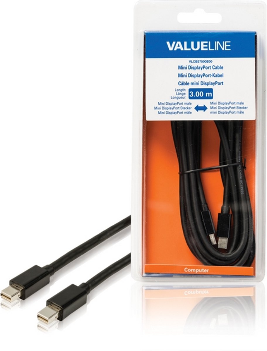 Valueline 3m Mini DisplayPort m/m Zwart