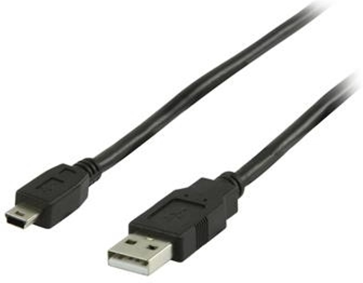 Valueline 5m, USB 2.0, A - 5 pin 5m USB A Mini-USB A Mannelijk Mannelijk Zwart USB-kabel