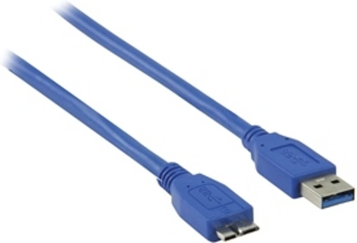 Valueline 5m, USB 3.0, USB A - microUSB B 5m USB A Micro-USB B Mannelijk Mannelijk Blauw USB-kabel