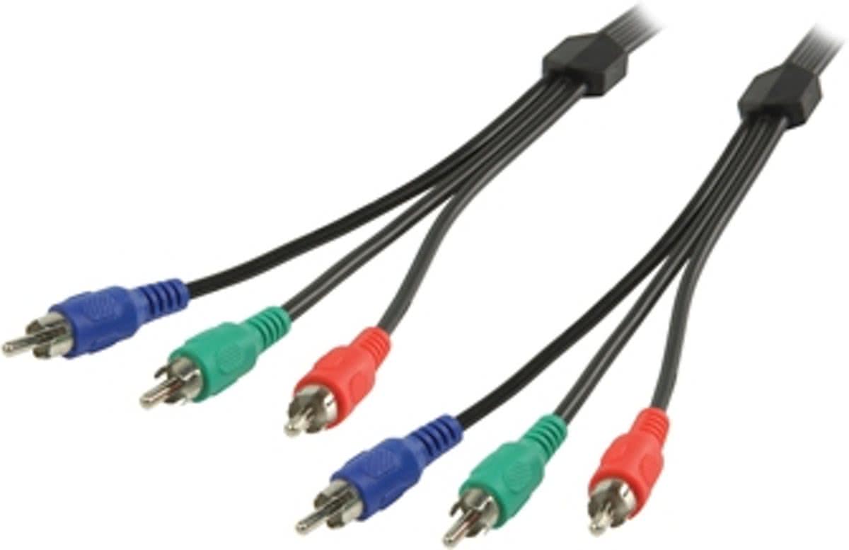 Valueline 5m 3x RCA m/m 5m 3 x RCA 3 x RCA Zwart component videokabel (YPbPr)