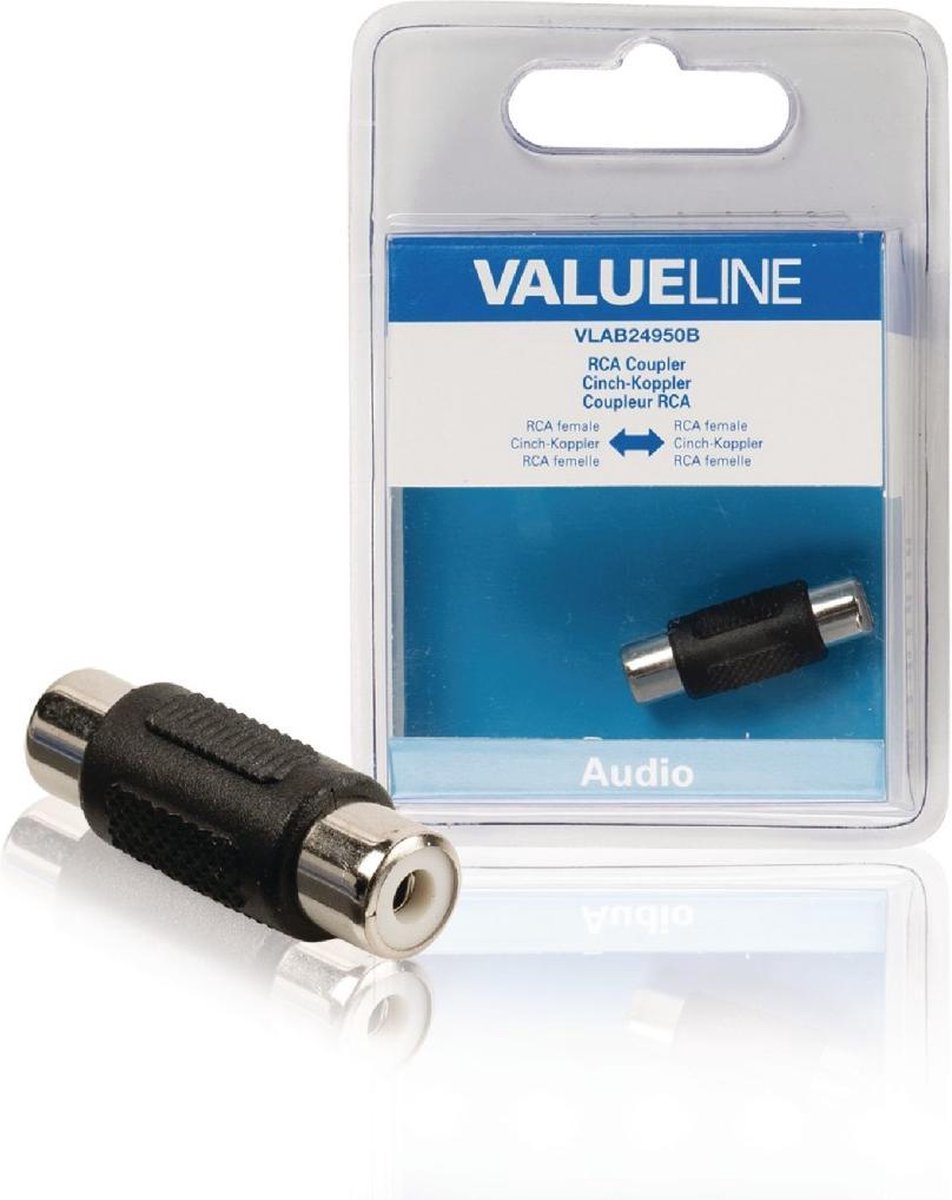 Valueline VLAB24950B Audiokoppelstuk Rca Female - Female Zwart