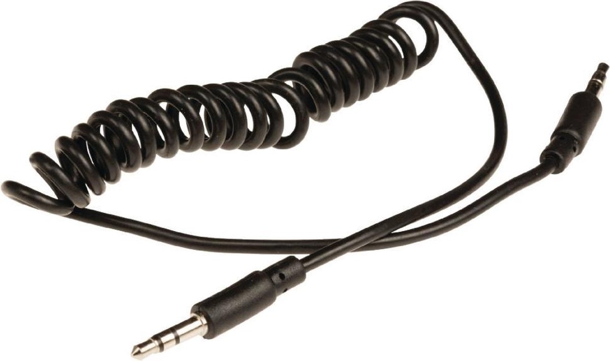 Valueline VLAP22010B20 Jack Stereo Audio Spiraalkabel 3,5 mm Mannelijk - 3,5 mm Mannelijk 2,00 M Zwart