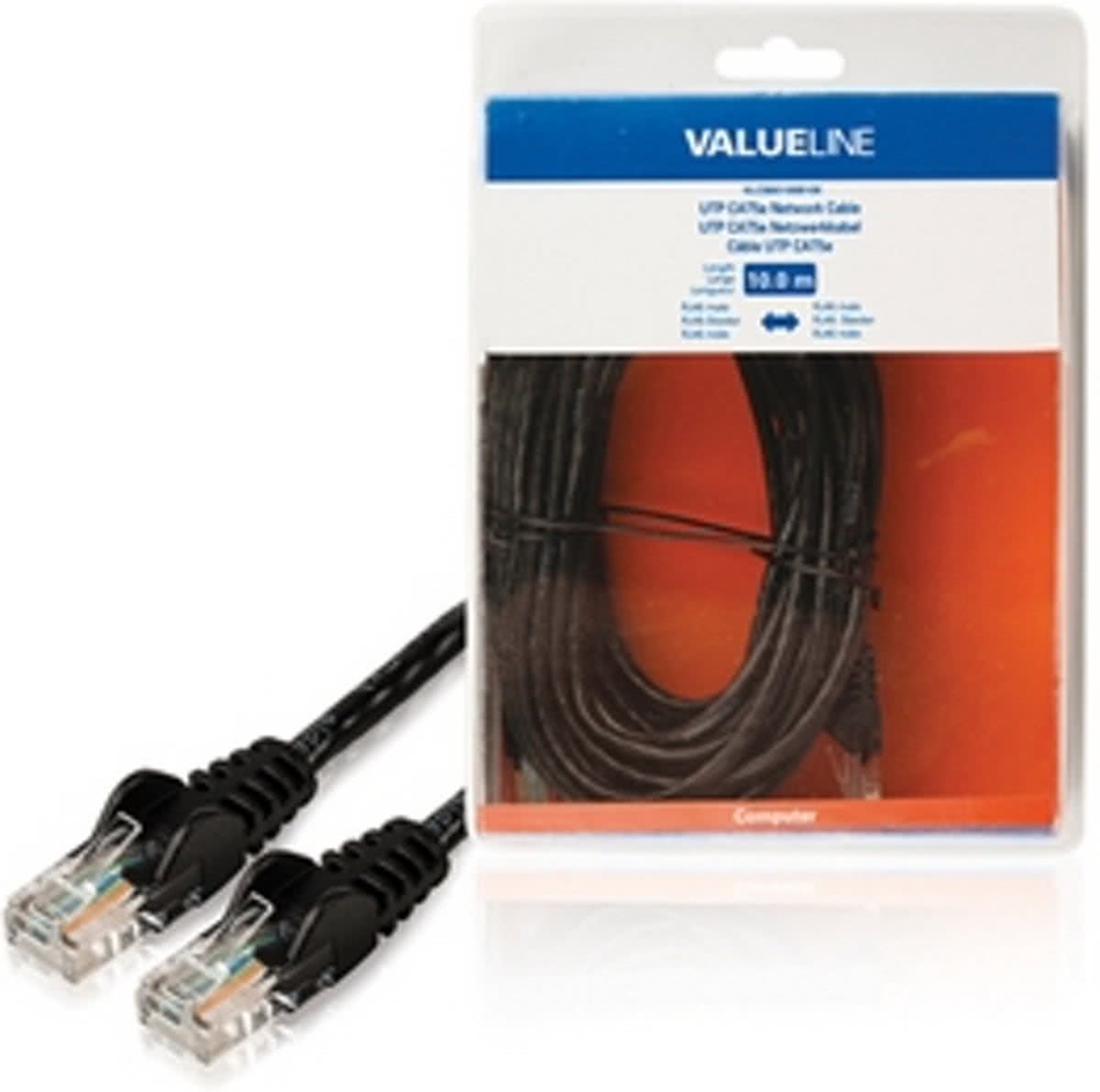 Valueline VLCB85100B100 - Cat 5 UTP-kabel - RJ45 - 10 m - Zwart