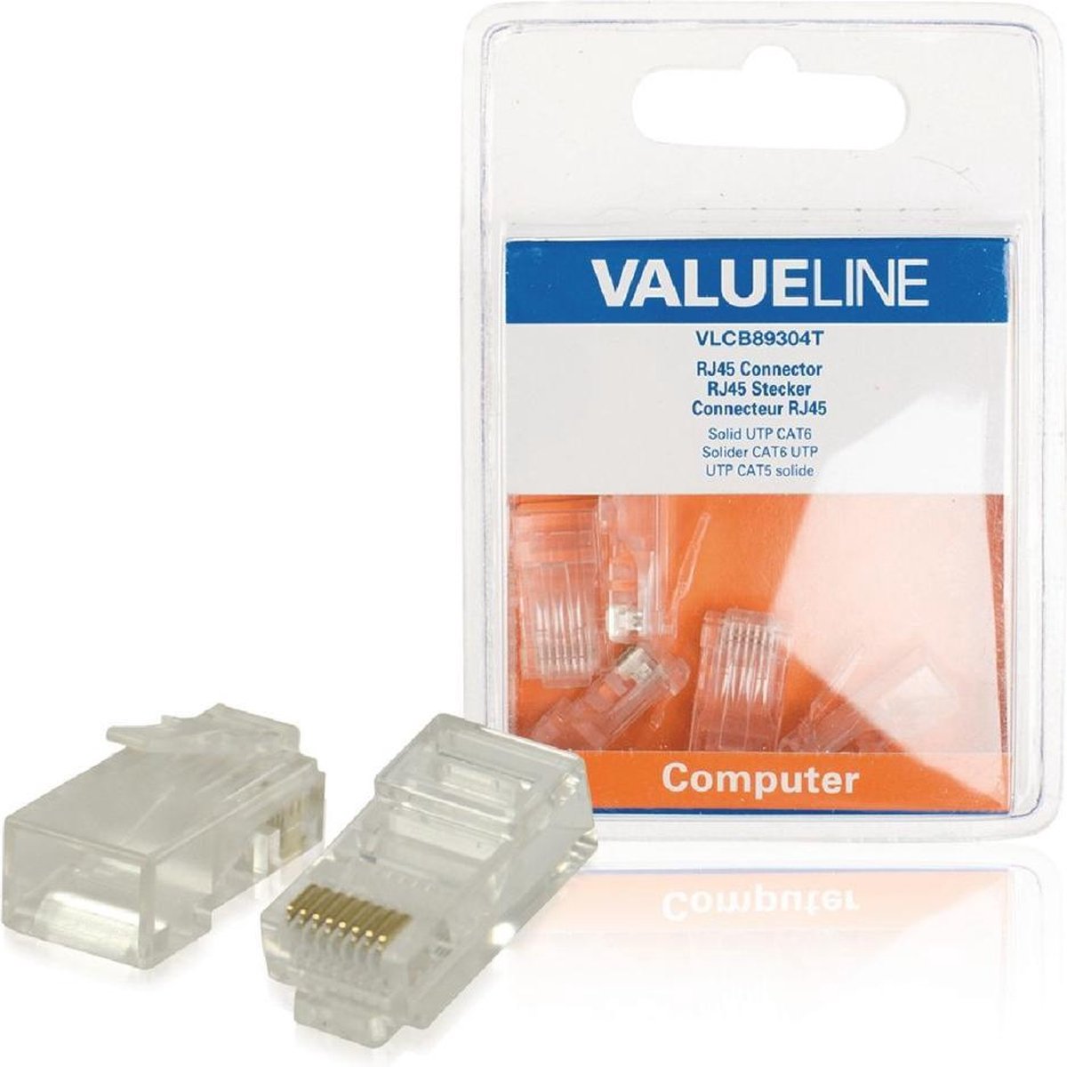 Valueline VLCB89304T Connector Rj45 Solid Utp Cat6 Male Pvc Transparant