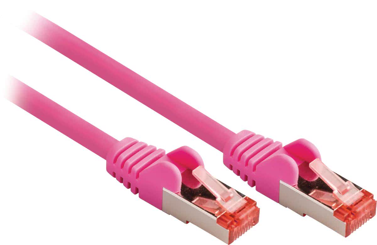 Valueline VLCP85221P100 10m Cat6 S/FTP (S-STP) Roze netwerkkabel