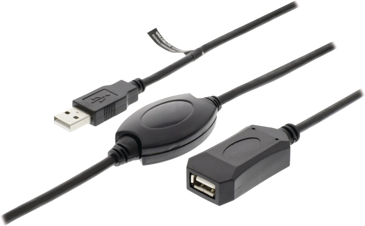 Valueline VLCRP6020 Active USB 2.0-verlengkabel 20.0 m zwart