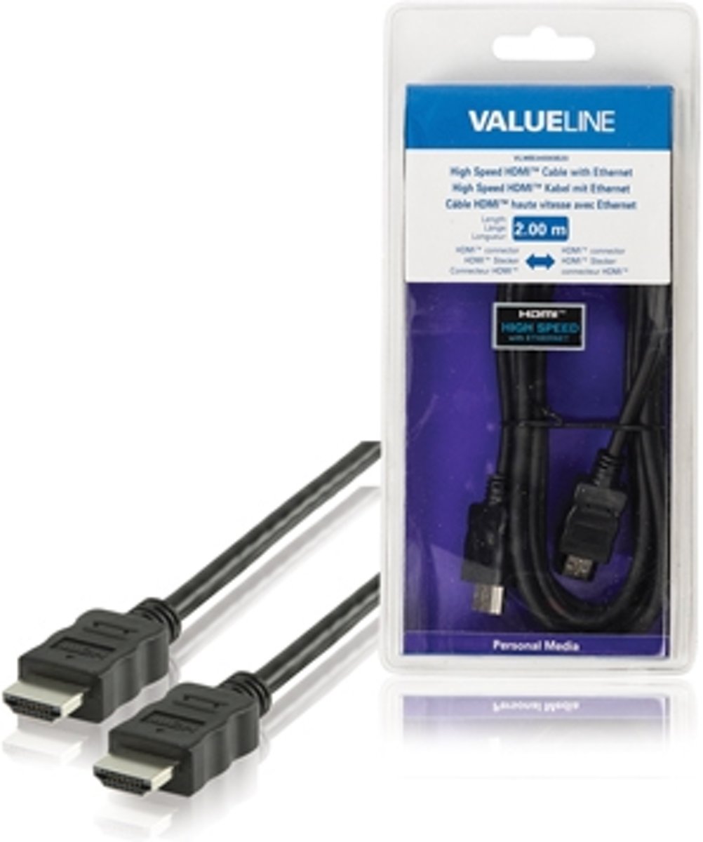 Valueline VLMB34000B20 2m HDMI HDMI Zwart HDMI kabel