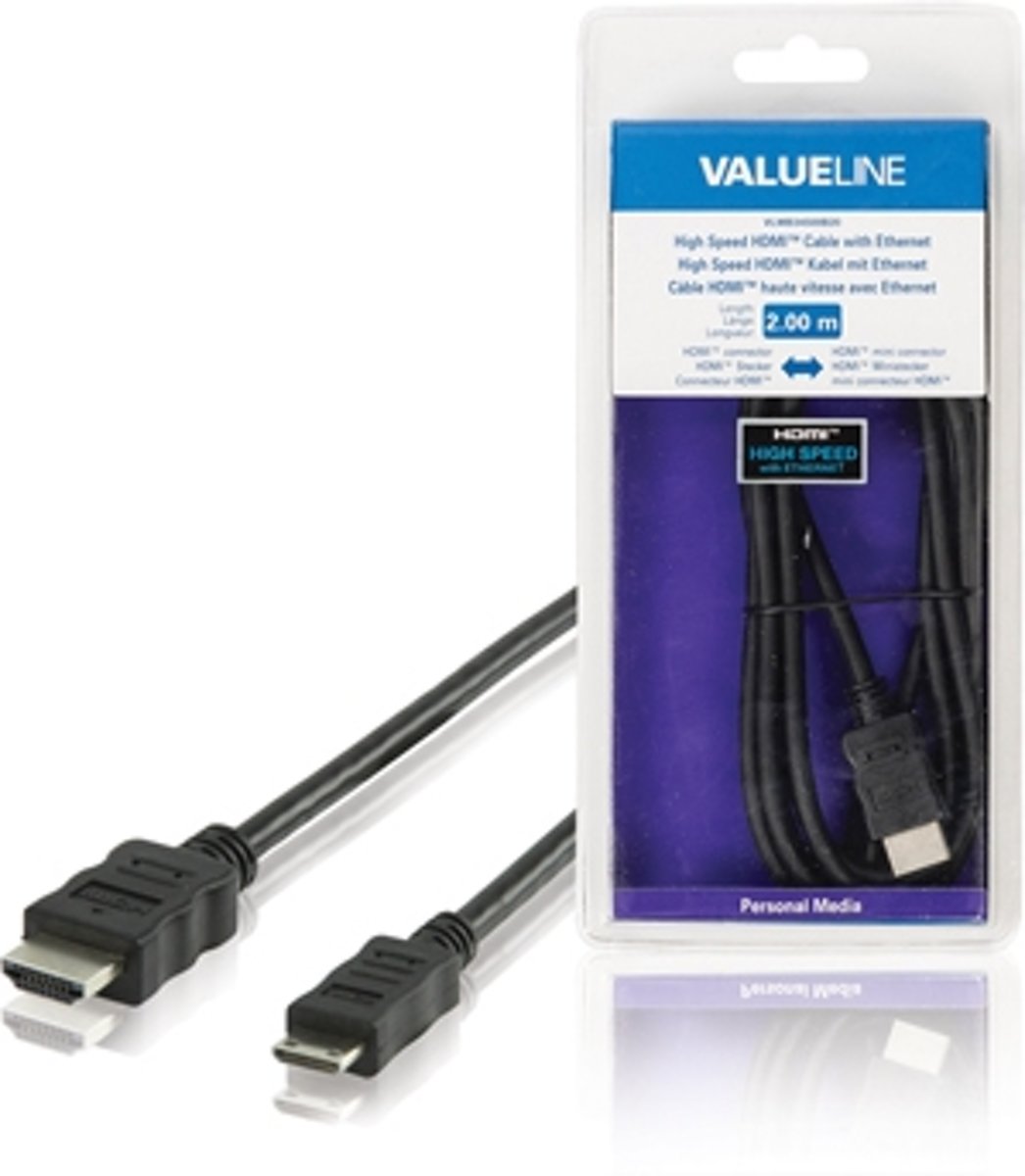 Valueline VLMB34500B20 2m HDMI Mini-HDMI Zwart HDMI kabel