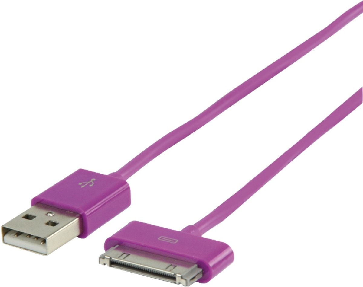 Valueline VLMP39100U2.00 mobiele telefoonkabel Paars USB A Apple 30-pin 2 m