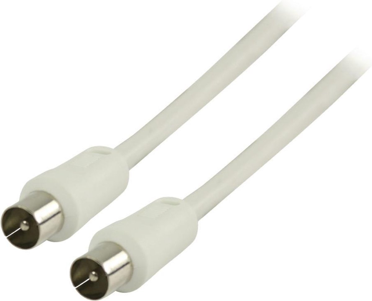 Valueline VLSP40290W10 Coaxkabel Coax Male 9.0 Mm - Coax Male 9.0 Mm 1.00 M Wit