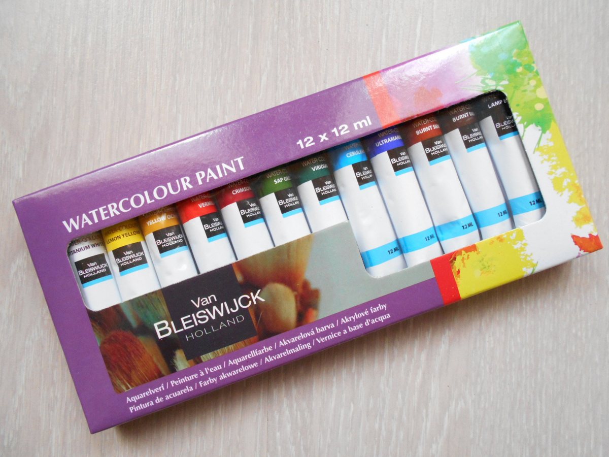 Watercolour paint - Aquarelverf - 12 x 12 ml - Van Bleiswijck Holland - Verfset