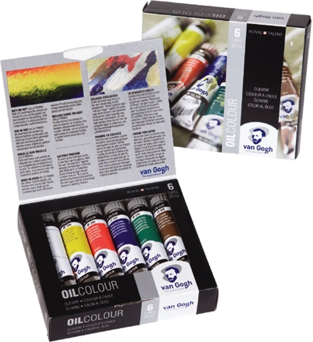 Oil Colour set 6 kleuren 20 ml olieverf