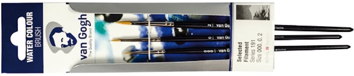 Penselen set serie 191 nrs 000-0-2 FSC aquarel waterverf aquarelverf