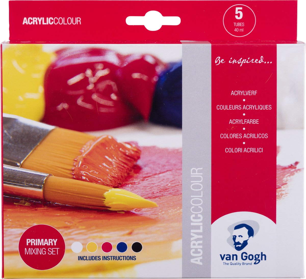 Van Gogh acrylverf, primaire mengset van 5 x 40 ml