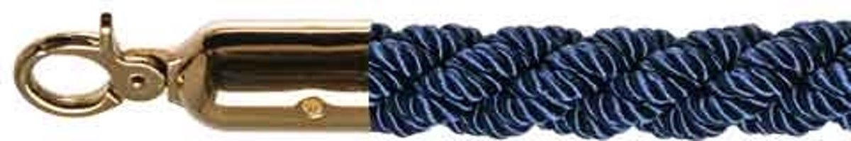 Afzetkoord - Luxe - RVS-sluiting messing - Blauw