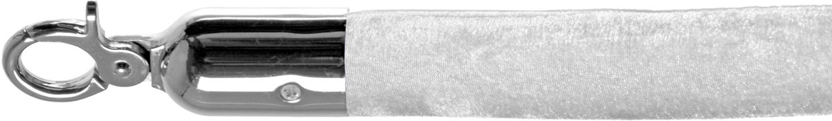 Afzetkoord - Velours - RVS-sluiting zilver - Wit