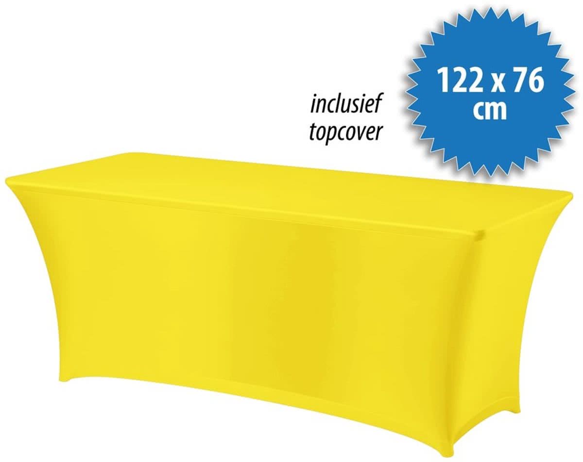 Tafelrok Stretch Incl. topcover 122 bij 76 cm, Geel