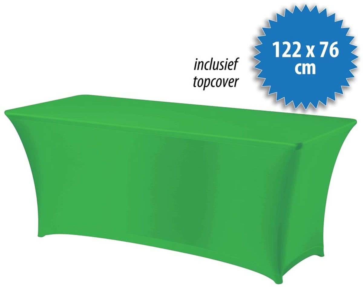 Tafelrok Stretch Incl. topcover 122 bij 76 cm, Lime Groen